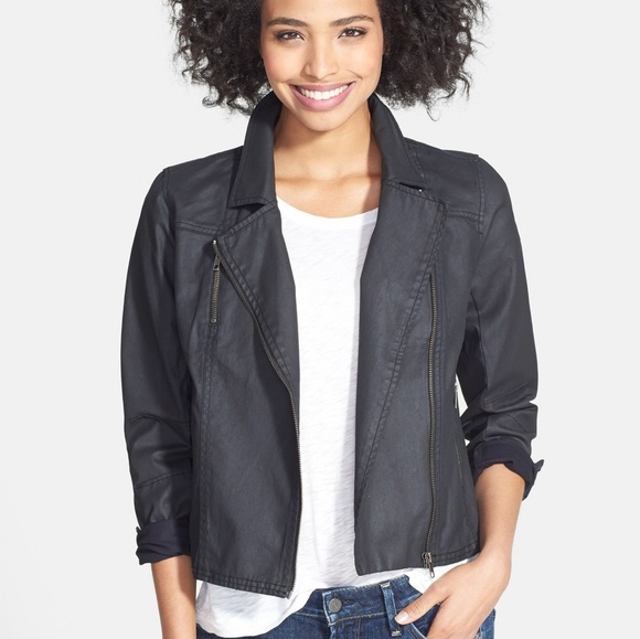 Halogen Jackets & Blazers - Halogen Twill Moto Jacket in Black
